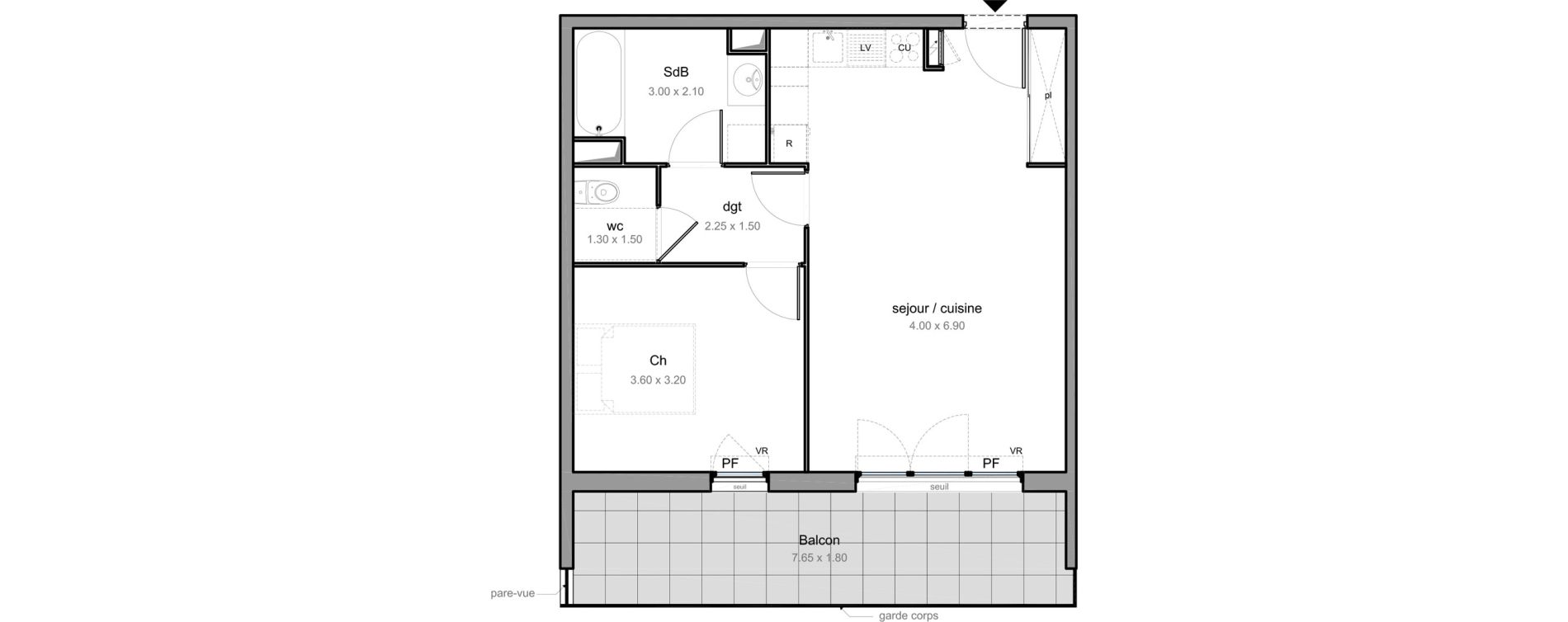 Appartement T2 de 51,00 m2 &agrave; Six-Fours-Les-Plages Bouillibaye