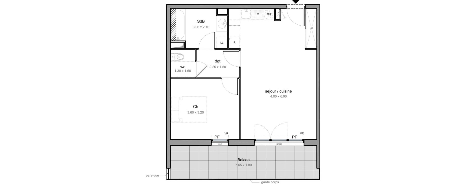 Appartement T2 de 51,00 m2 &agrave; Six-Fours-Les-Plages Bouillibaye