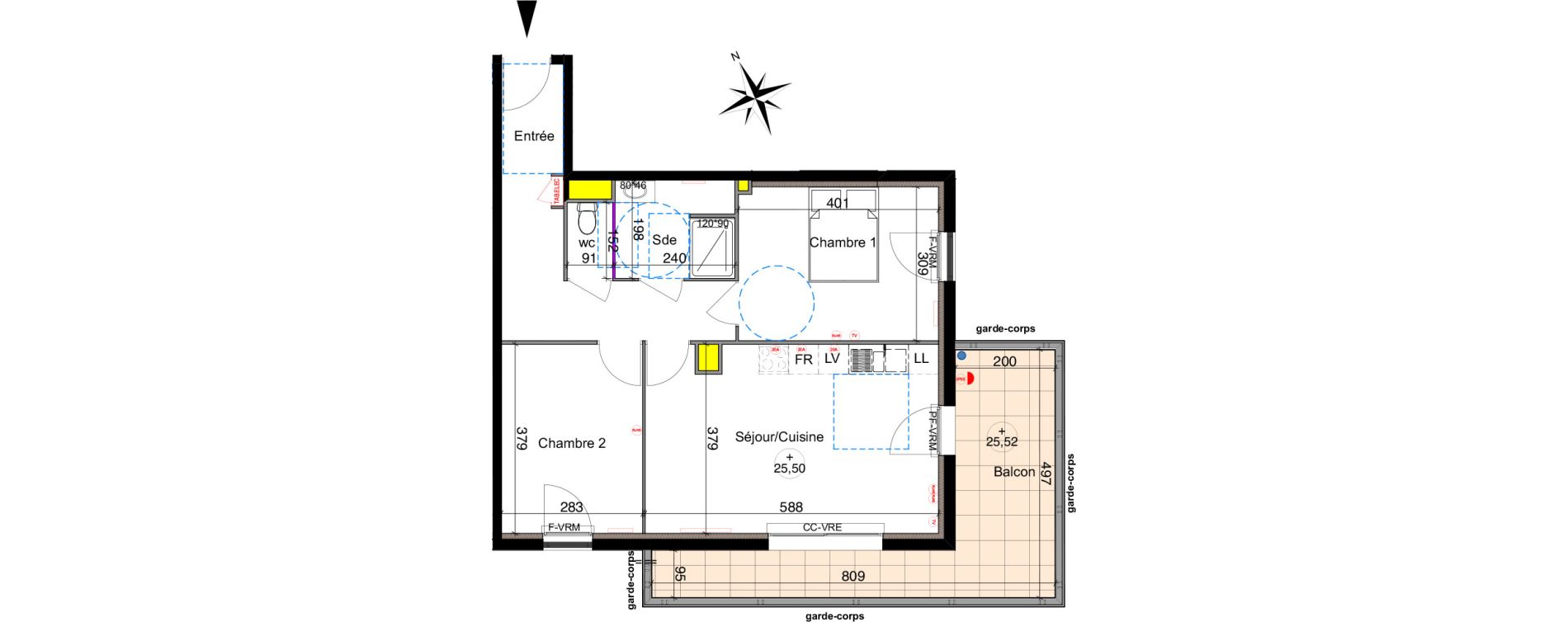 Appartement T3 de 62,00 m2 &agrave; Six-Fours-Les-Plages Centre