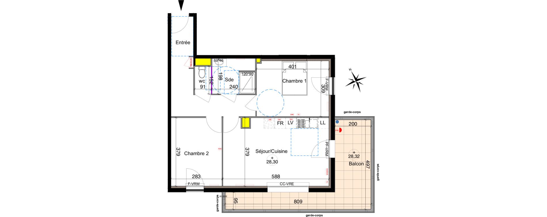 Appartement T3 de 62,00 m2 &agrave; Six-Fours-Les-Plages Centre