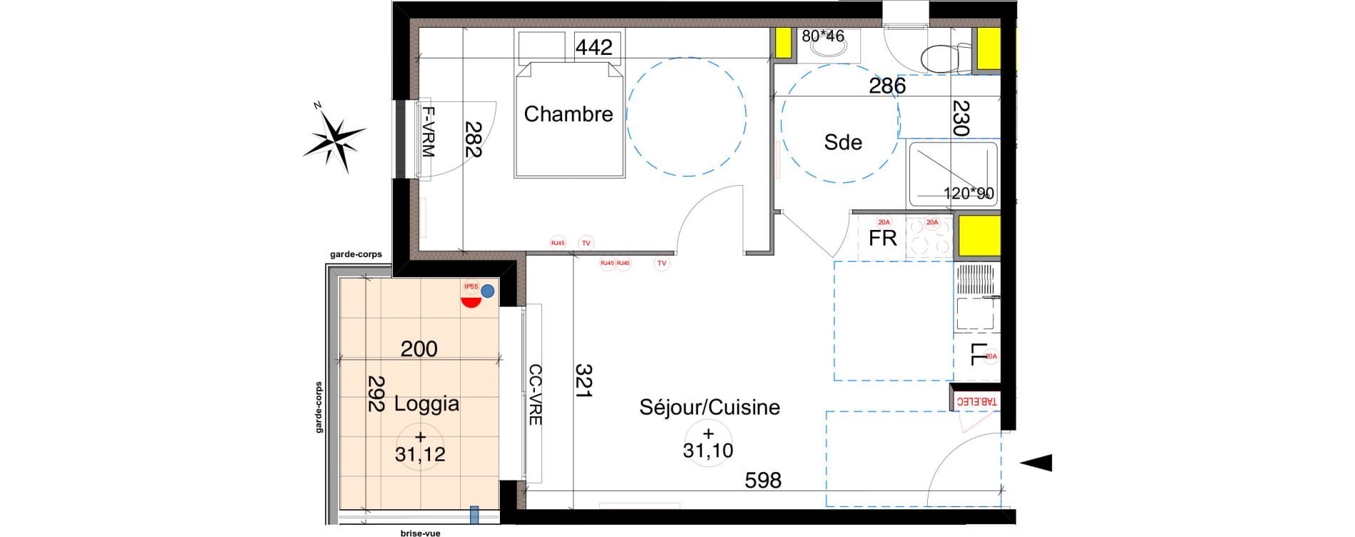 Appartement T2 de 38,78 m2 &agrave; Six-Fours-Les-Plages Centre
