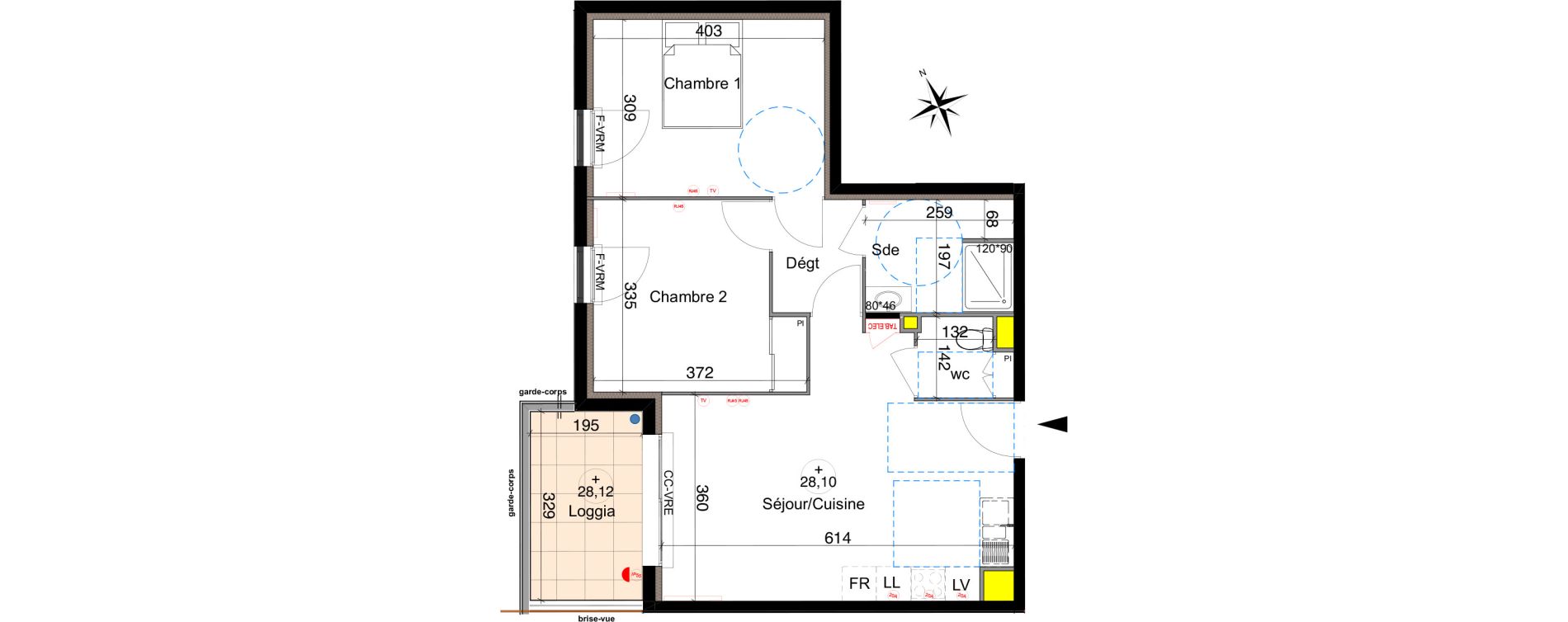 Appartement T3 de 57,80 m2 &agrave; Six-Fours-Les-Plages Centre