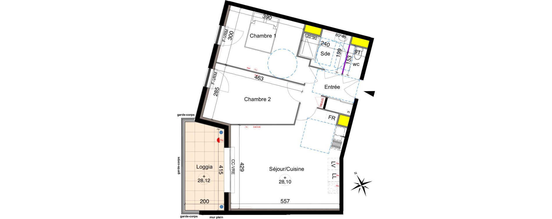 Appartement T3 de 60,95 m2 &agrave; Six-Fours-Les-Plages Centre