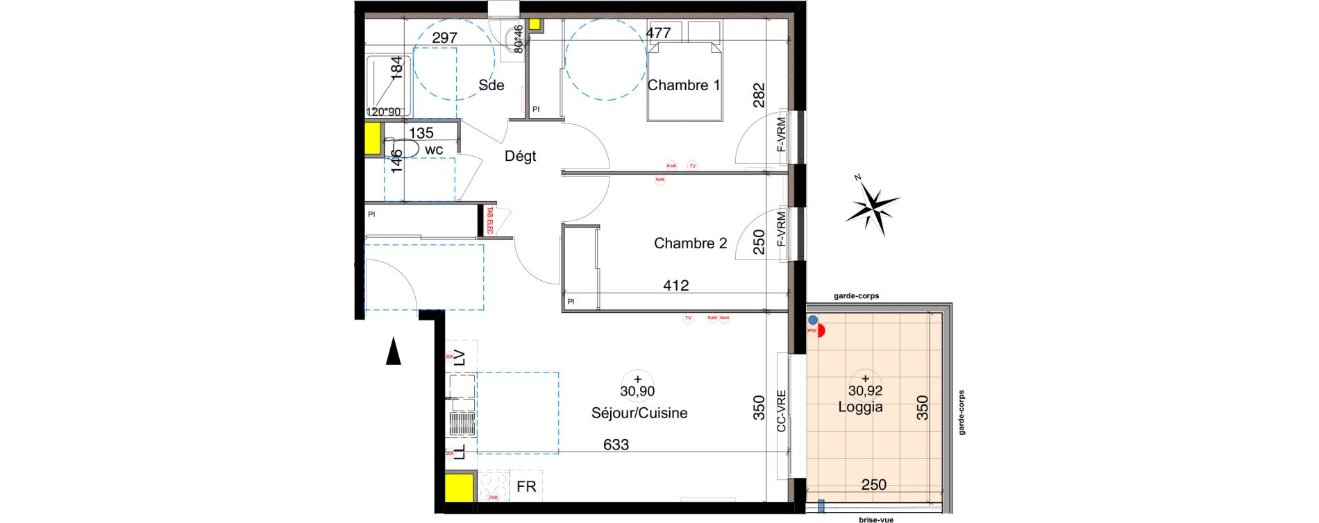 Appartement T3 de 62,31 m2 &agrave; Six-Fours-Les-Plages Centre