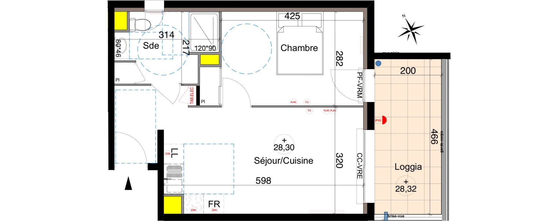 Appartement T2 de 41,15 m2 &agrave; Six-Fours-Les-Plages Centre