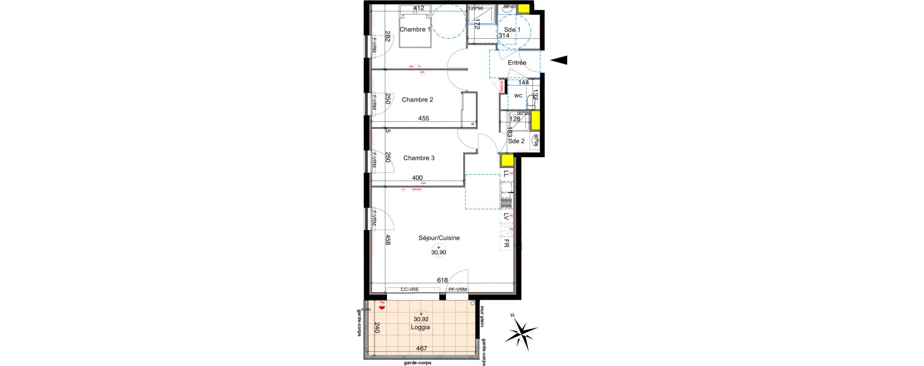 Appartement T4 de 81,79 m2 &agrave; Six-Fours-Les-Plages Centre