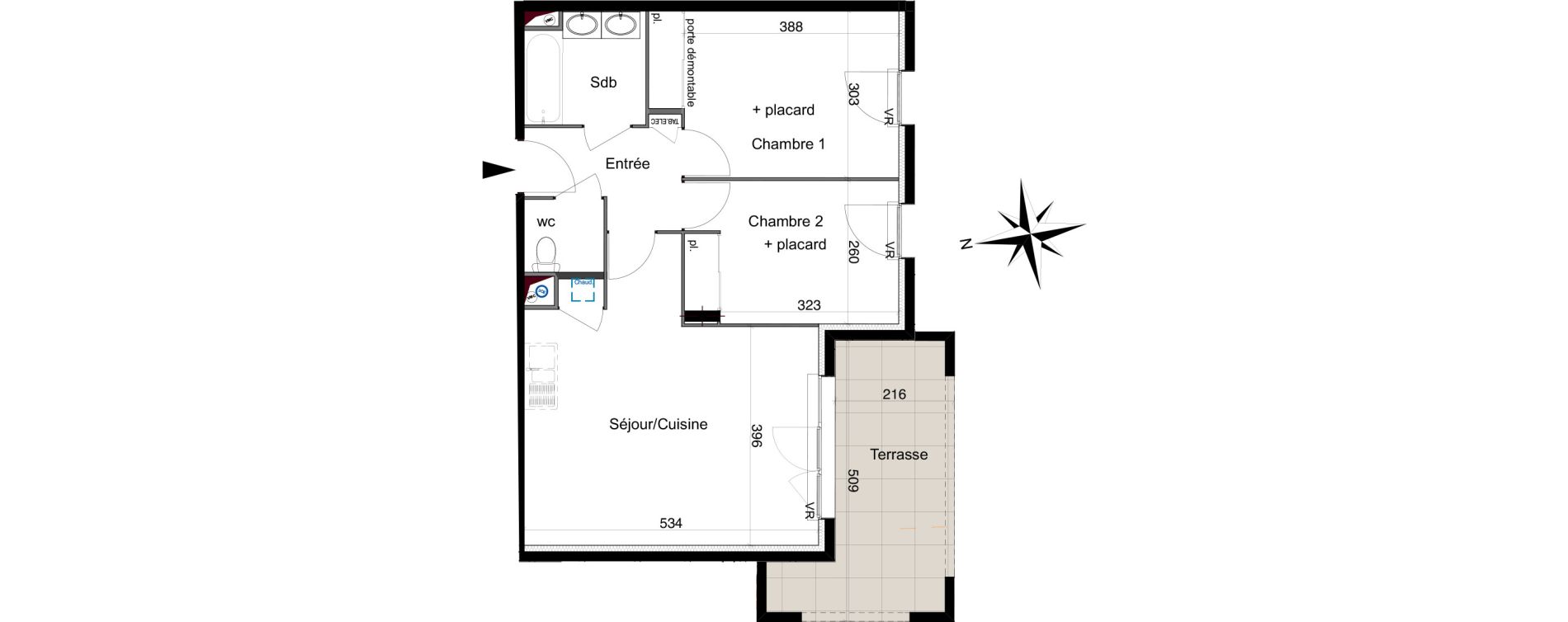 Appartement T3 de 57,91 m2 &agrave; Six-Fours-Les-Plages Centre