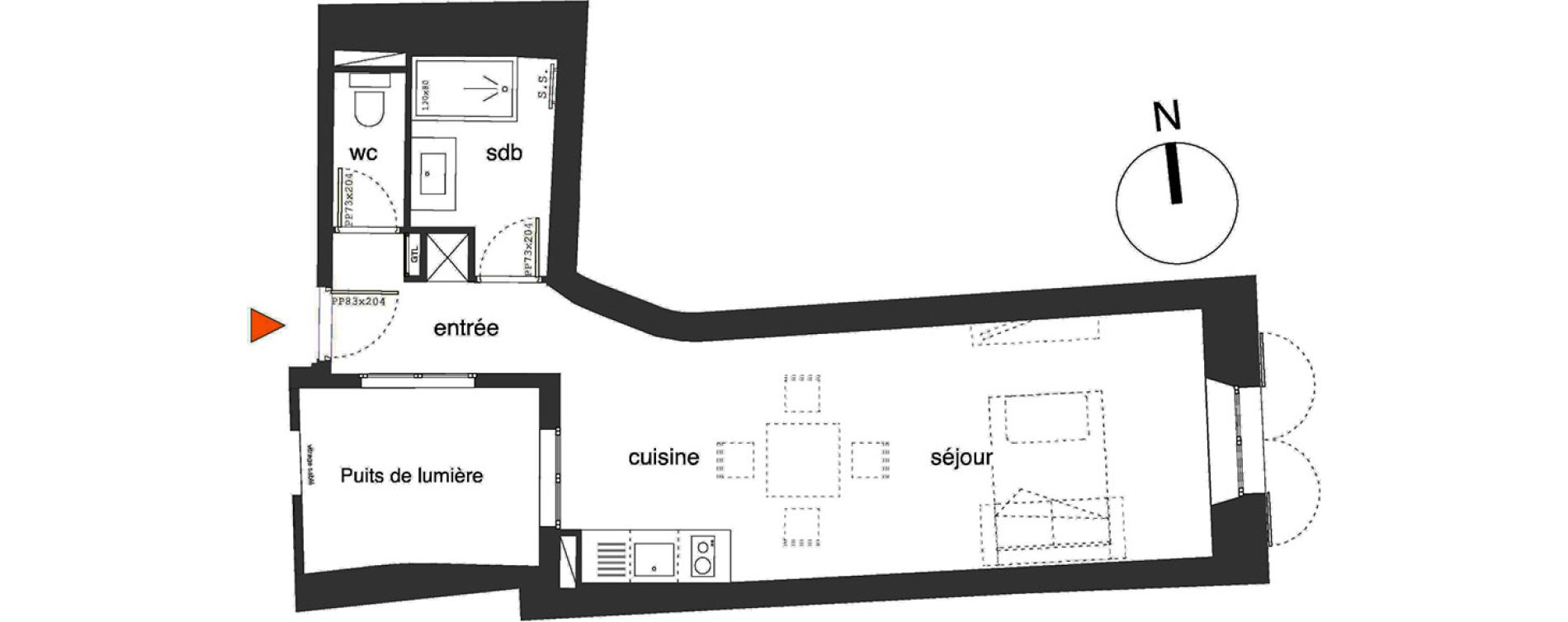 Appartement T1 de 34,40 m2 &agrave; Toulon Basse ville