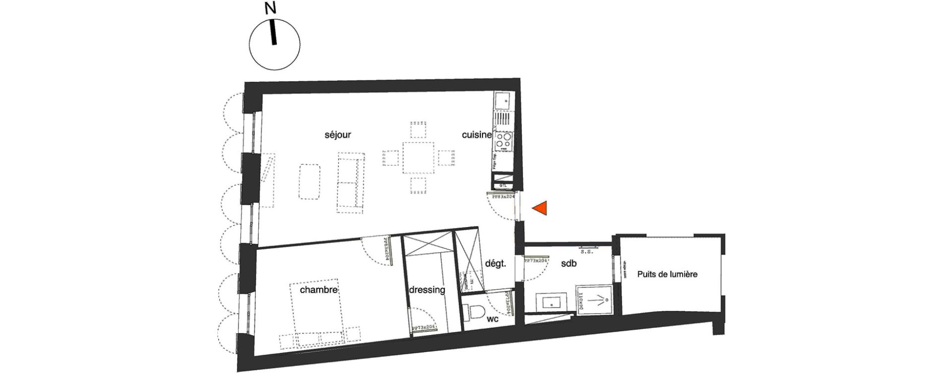 Appartement T2 de 58,90 m2 &agrave; Toulon Basse ville