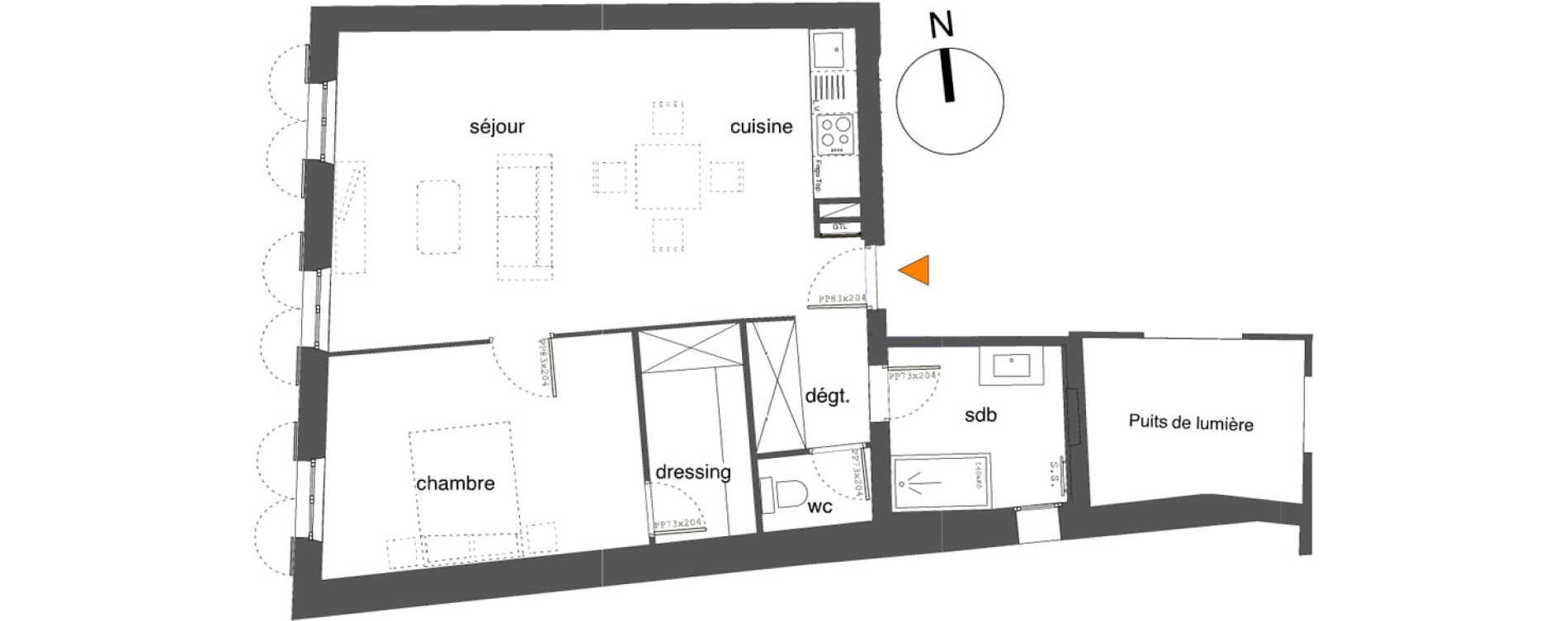 Appartement T2 de 59,30 m2 &agrave; Toulon Basse ville