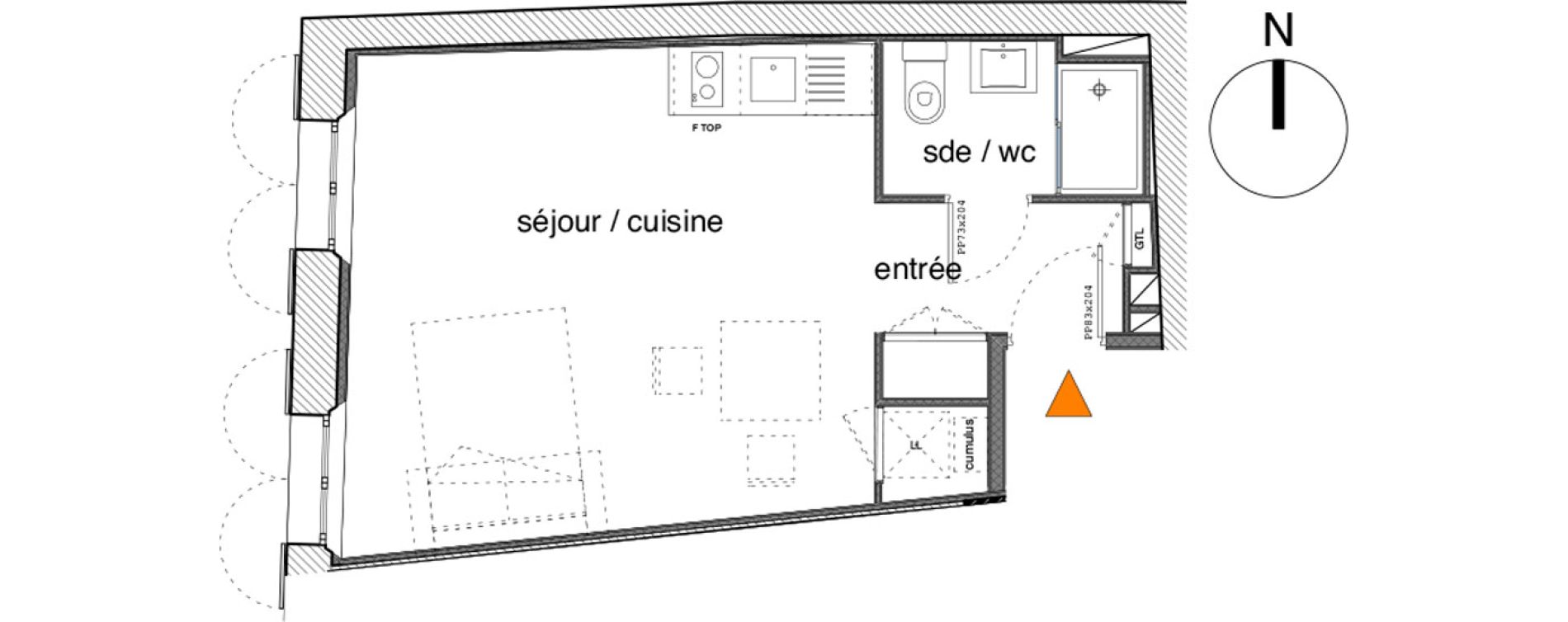 Appartement T1 de 27,50 m2 &agrave; Toulon Basse ville