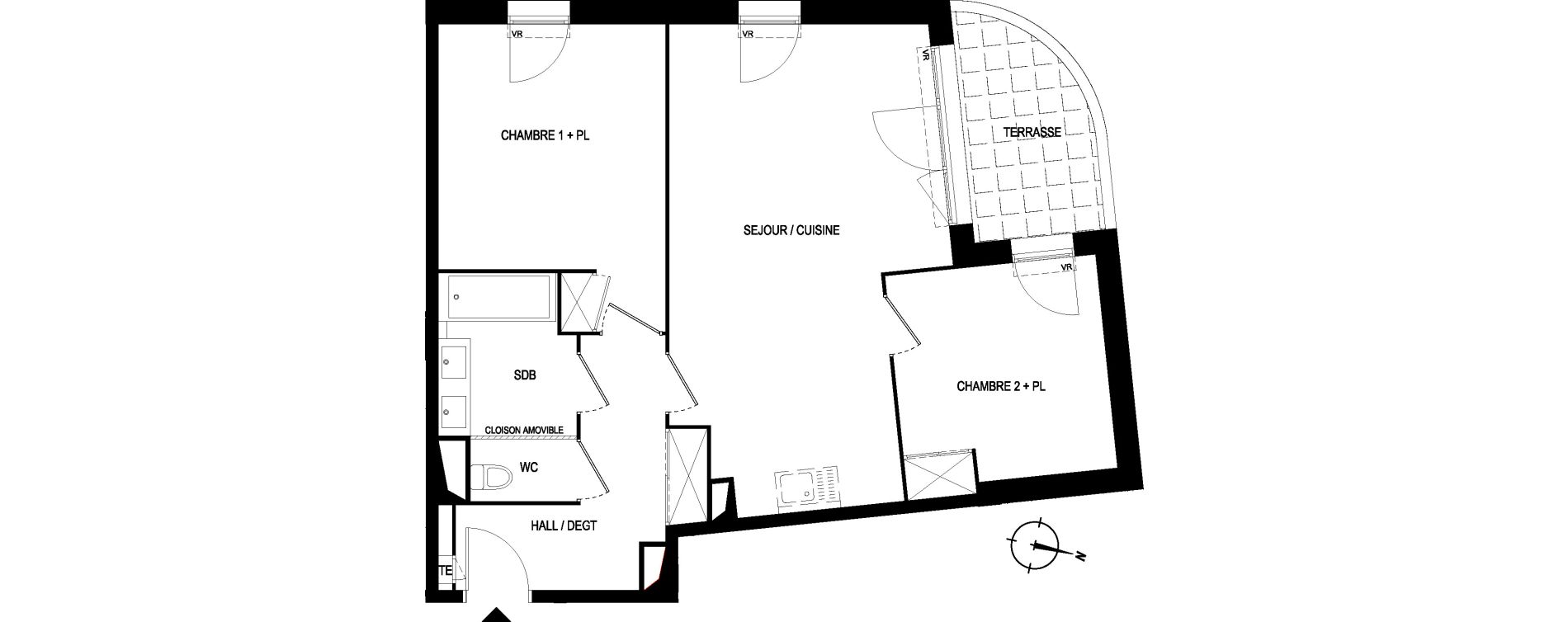 Appartement T3 de 59,71 m2 &agrave; Toulon Vert coteau