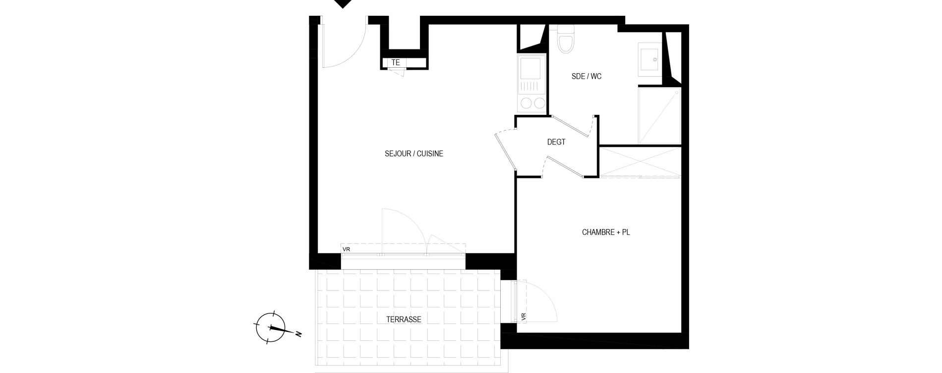 Appartement T2 de 39,24 m2 &agrave; Toulon Vert coteau