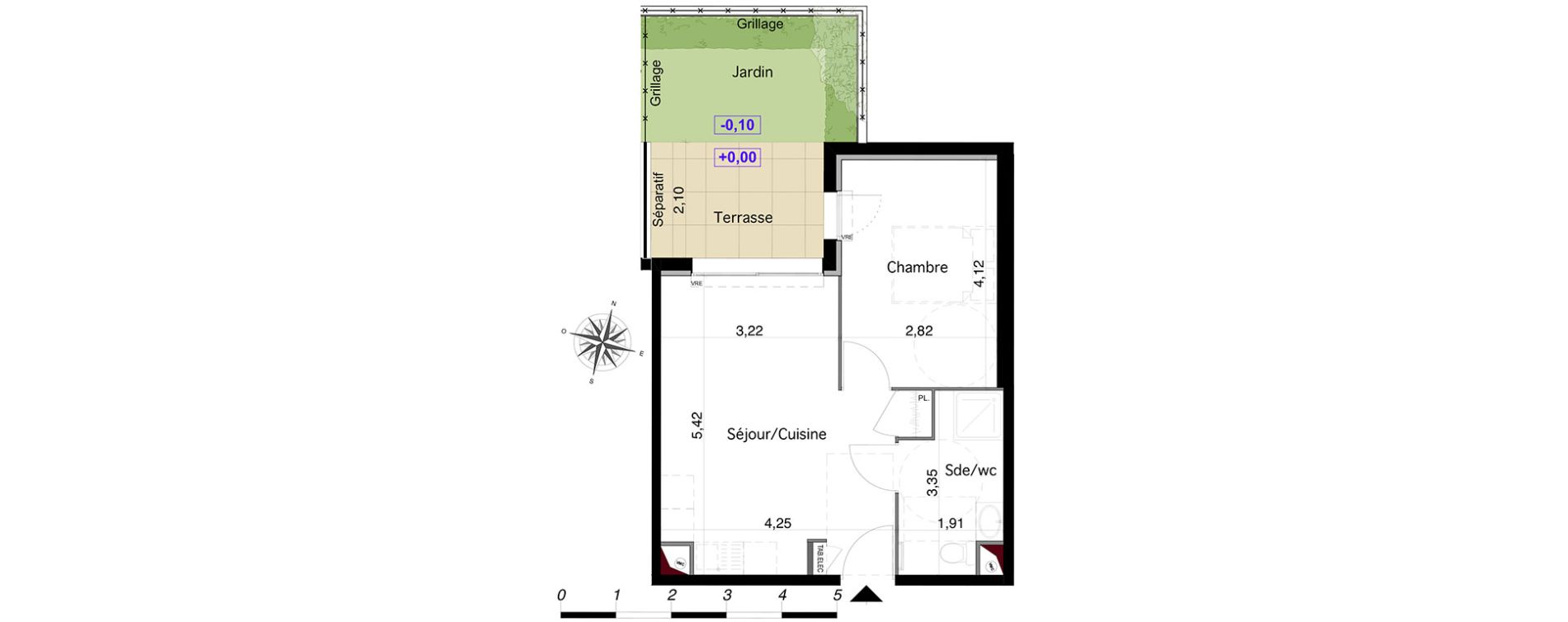 Appartement T2 de 37,99 m2 &agrave; Toulon Notre dame des routes