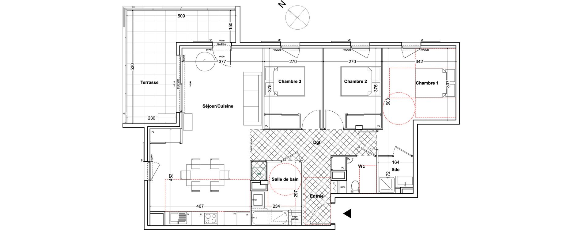 Appartement T4 de 93,48 m2 &agrave; Toulon Cap brun