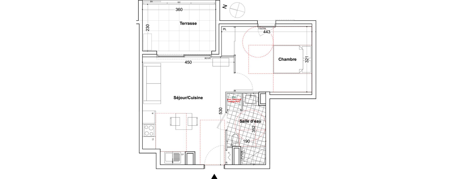 Appartement T2 de 40,18 m2 &agrave; Toulon Cap brun