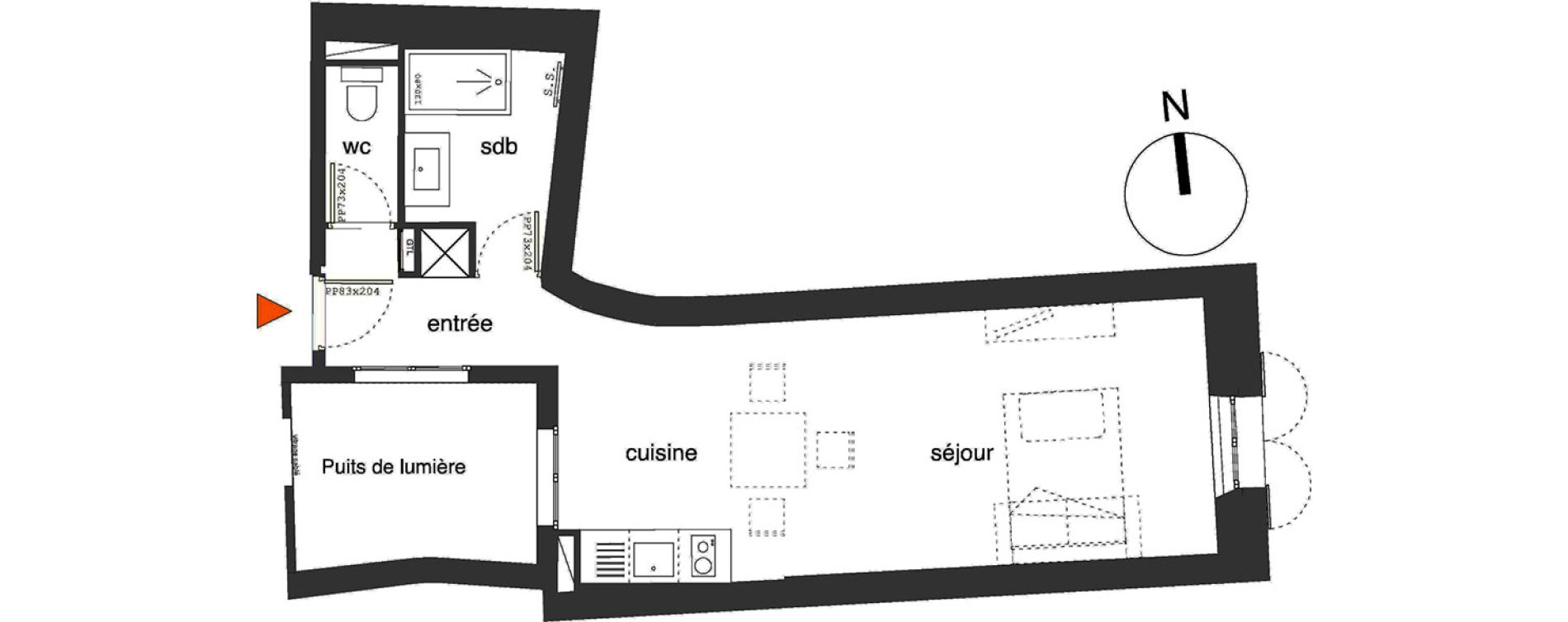 Appartement T1 de 35,40 m2 &agrave; Toulon Basse ville