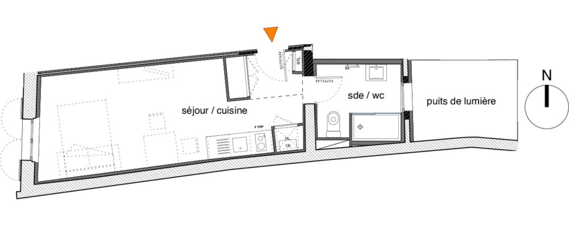Appartement T1 de 26,00 m2 &agrave; Toulon Basse ville