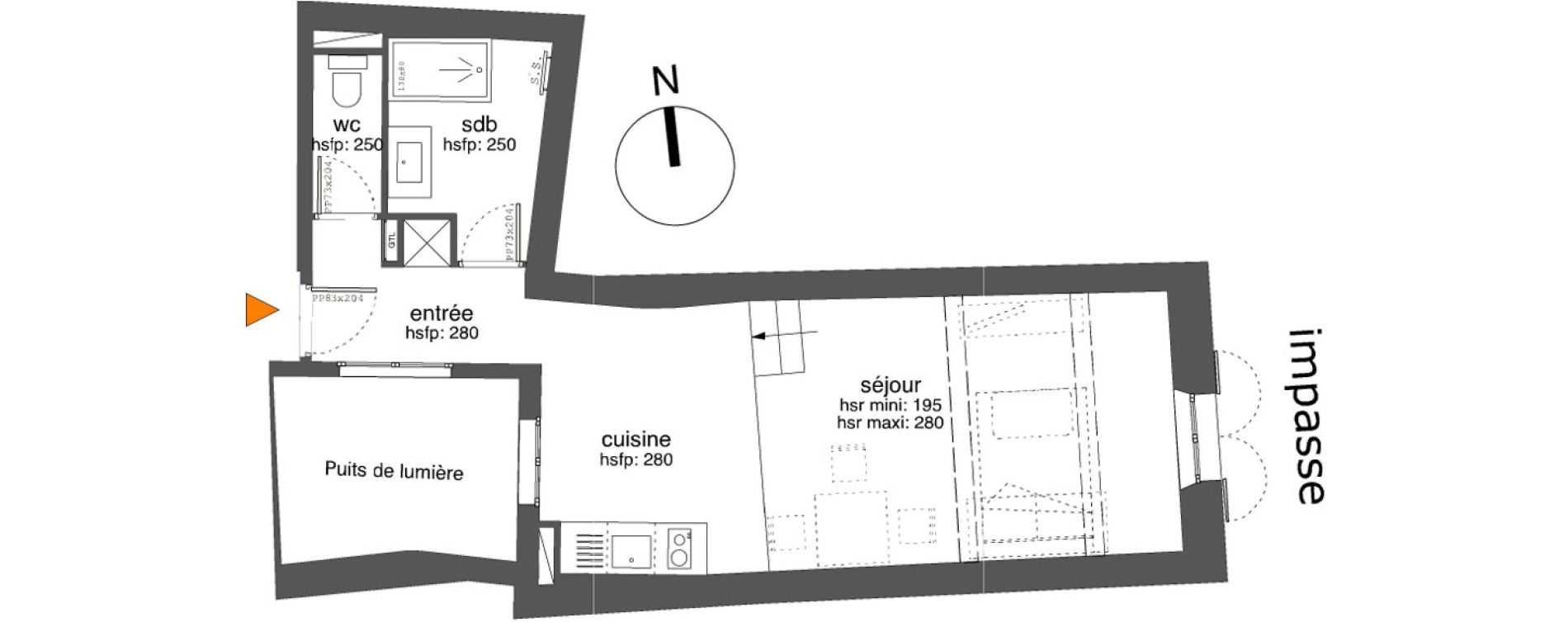 Appartement T1 de 37,40 m2 &agrave; Toulon Basse ville