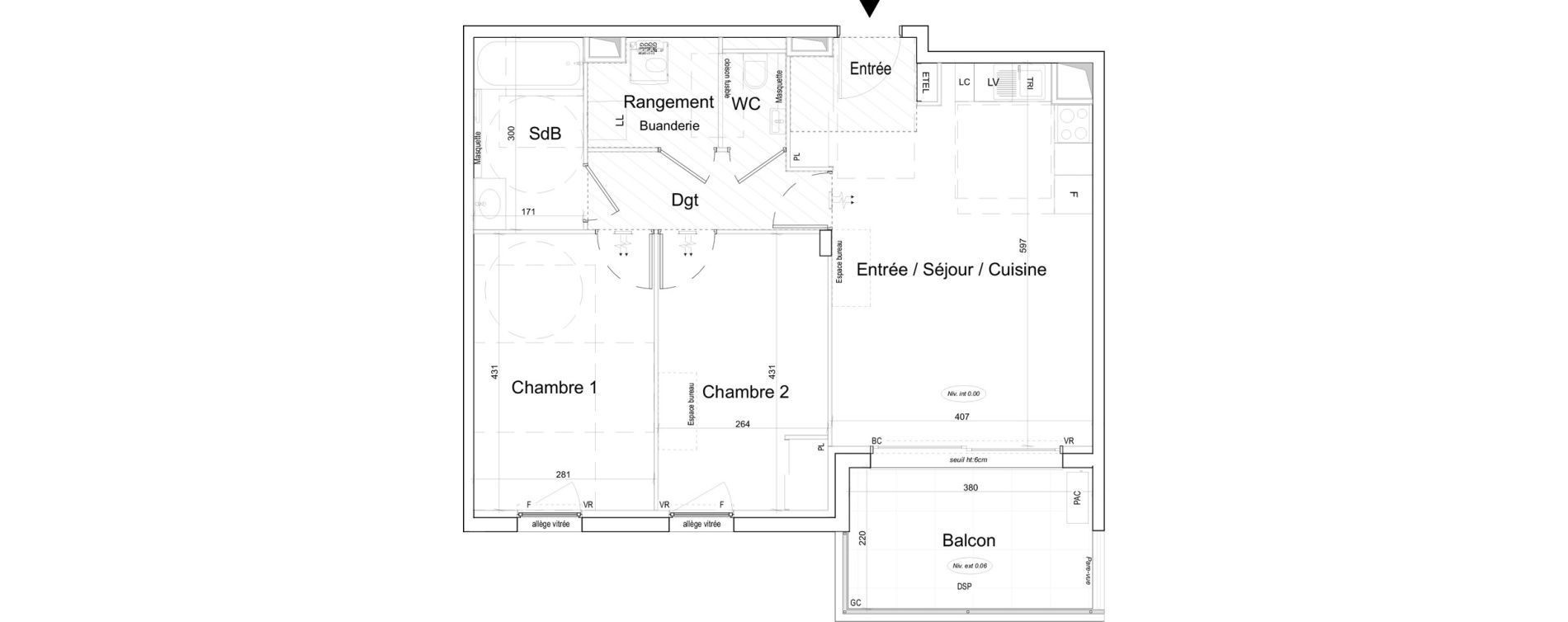 Appartement T3 de 62,82 m2 &agrave; Toulon Cap brun