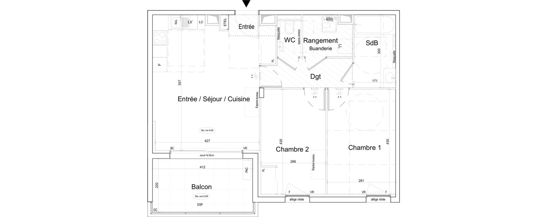 Appartement T3 de 62,52 m2 &agrave; Toulon Cap brun