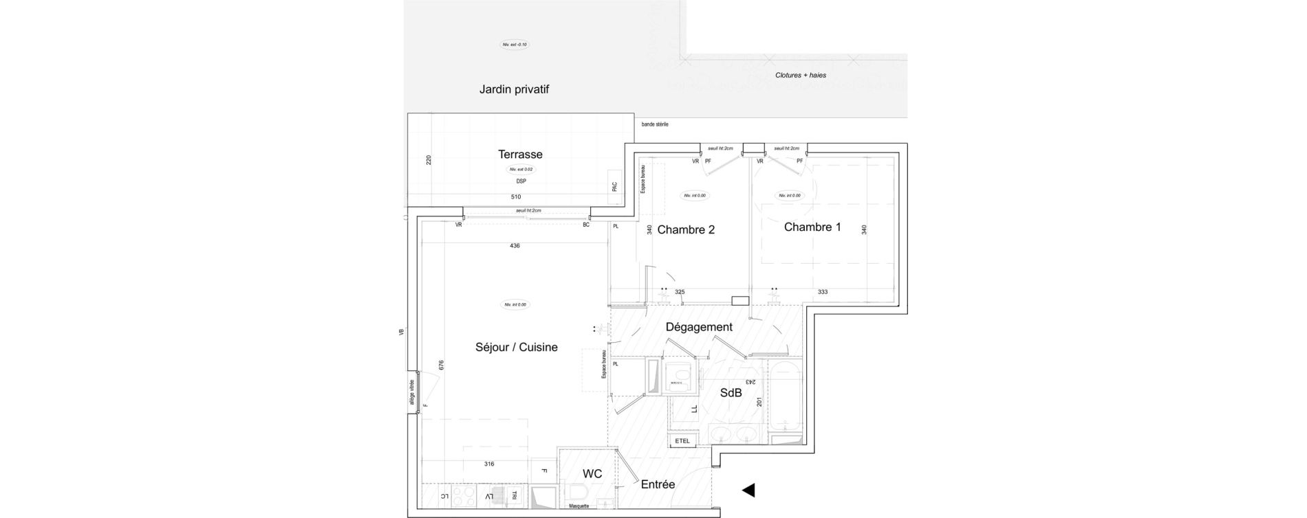 Duplex T3 de 67,26 m2 &agrave; Toulon Cap brun