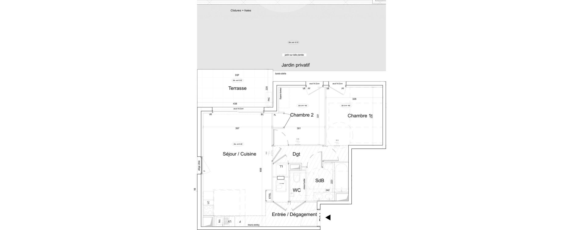 Duplex T3 de 62,42 m2 &agrave; Toulon Cap brun