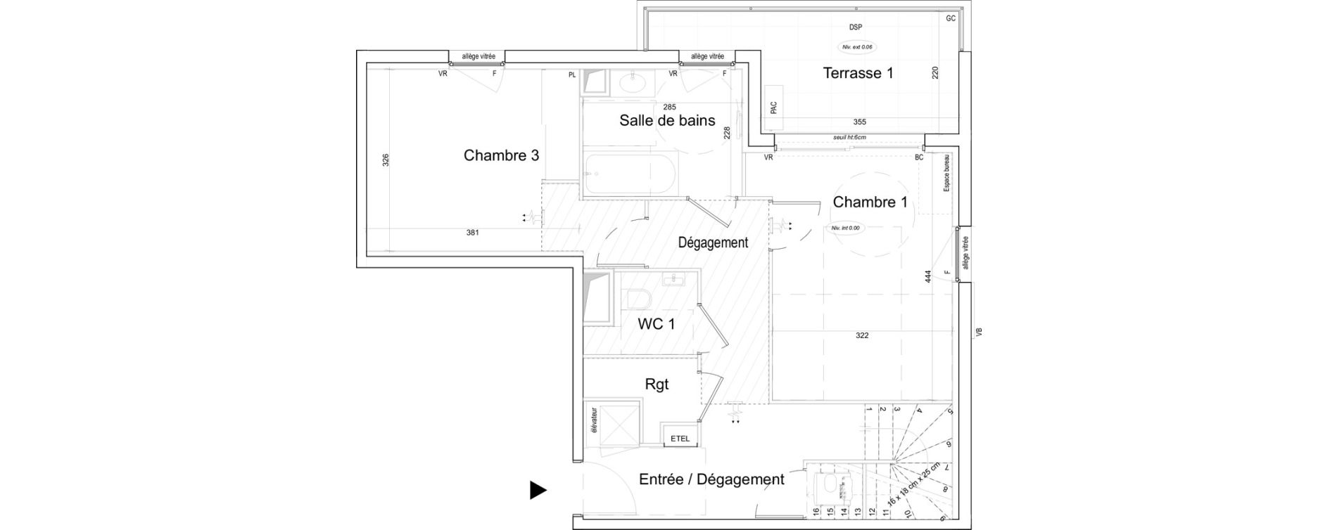 Duplex T4 de 116,97 m2 &agrave; Toulon Cap brun