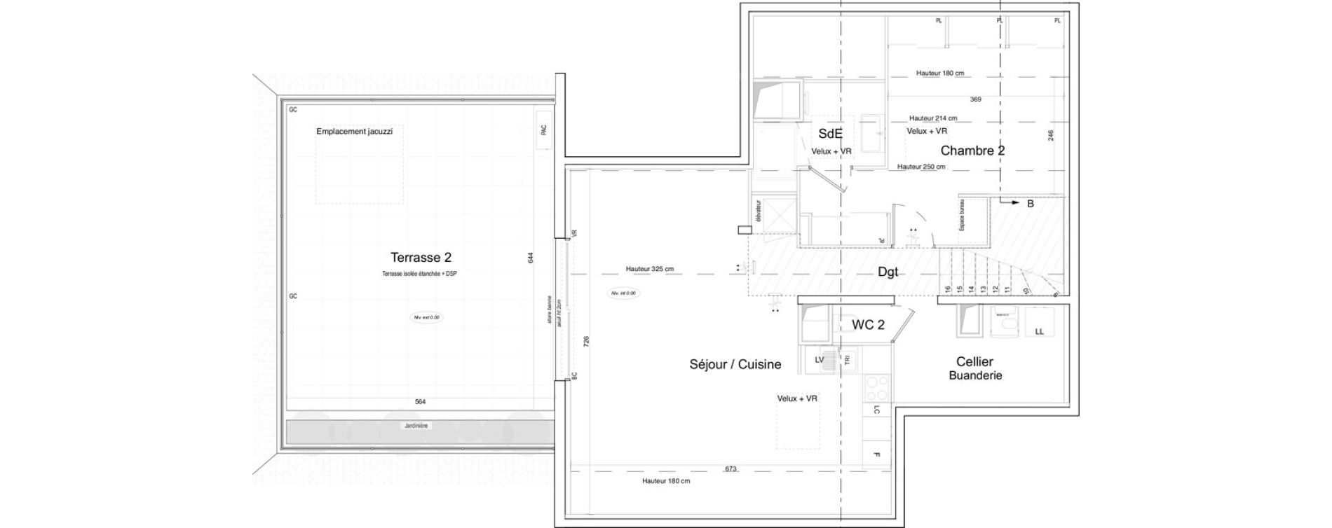 Duplex T4 de 116,97 m2 &agrave; Toulon Cap brun