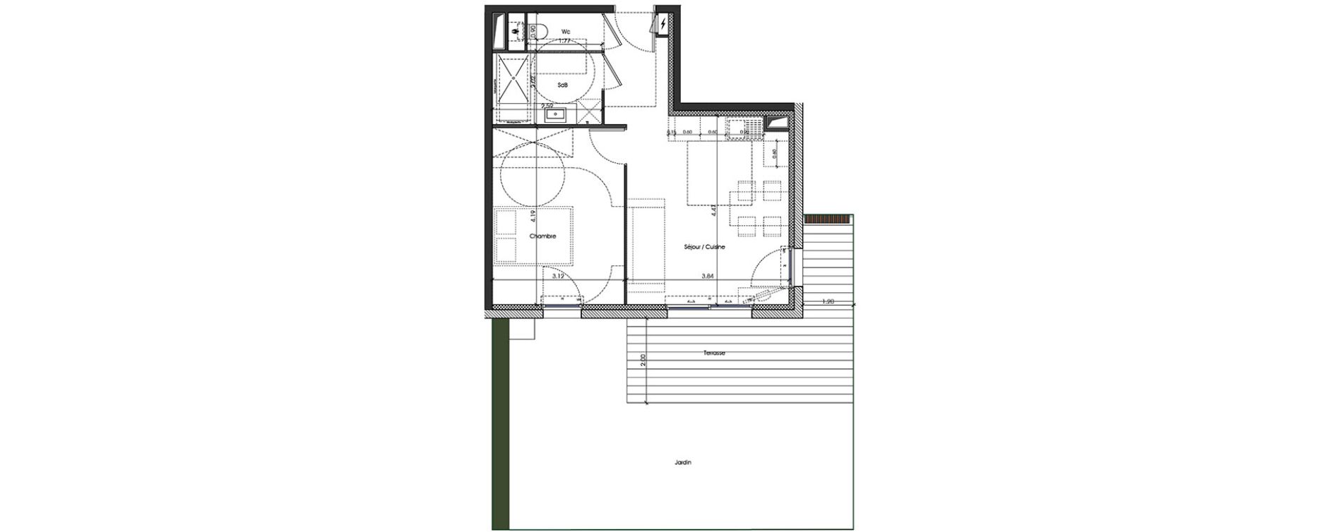 Appartement T2 de 39,65 m2 &agrave; Toulon Cap brun