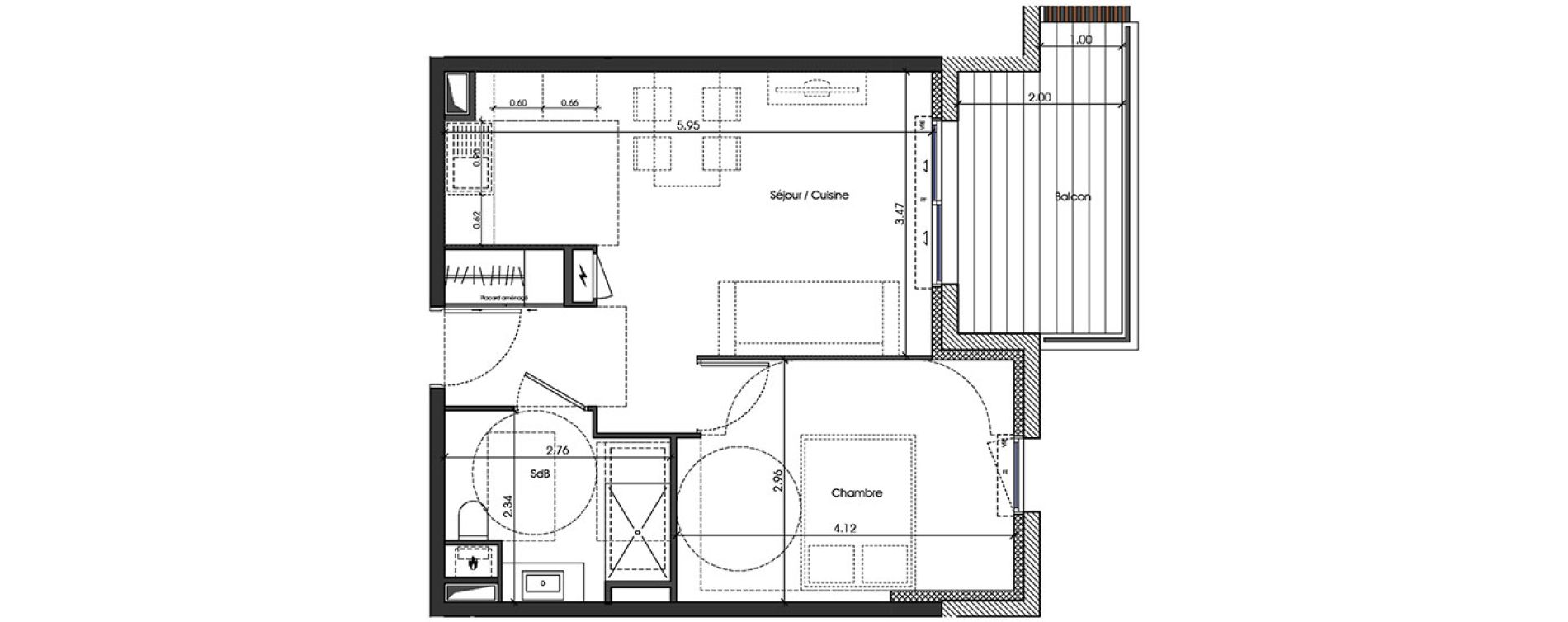 Appartement T2 de 39,48 m2 &agrave; Toulon Cap brun