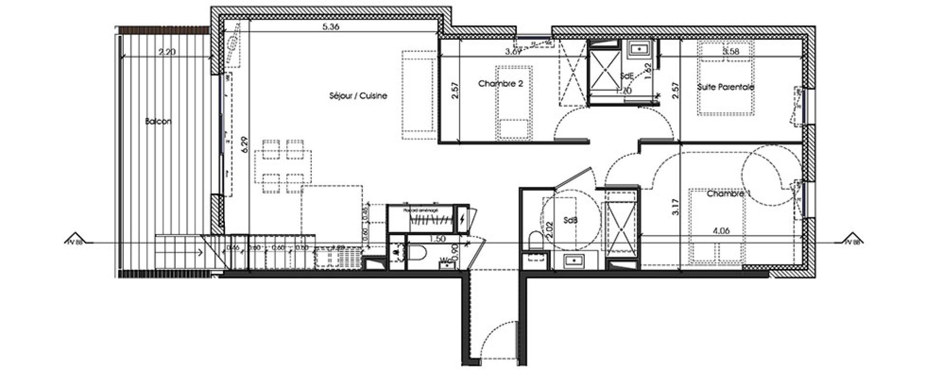 Appartement T4 de 84,29 m2 &agrave; Toulon Cap brun