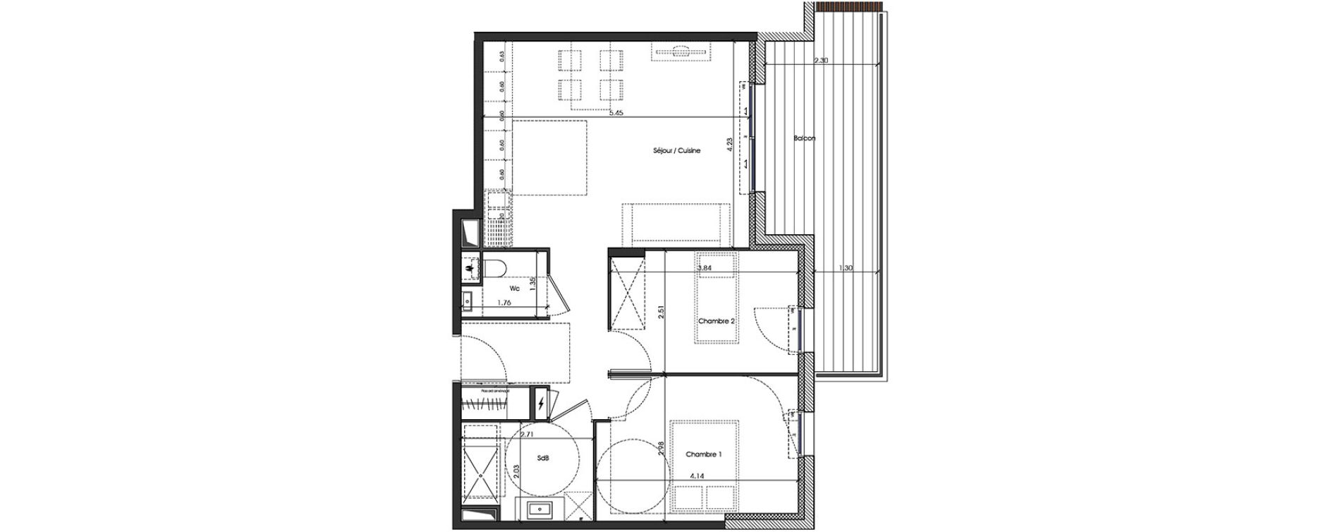 Appartement T3 de 59,34 m2 &agrave; Toulon Cap brun