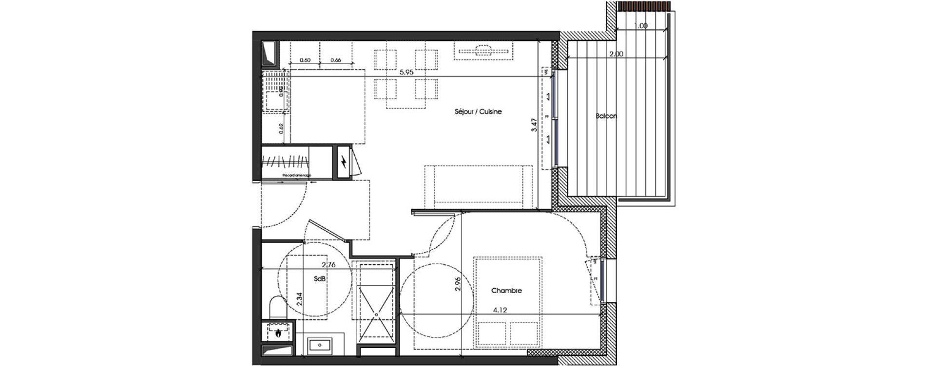 Appartement T2 de 39,48 m2 &agrave; Toulon Cap brun