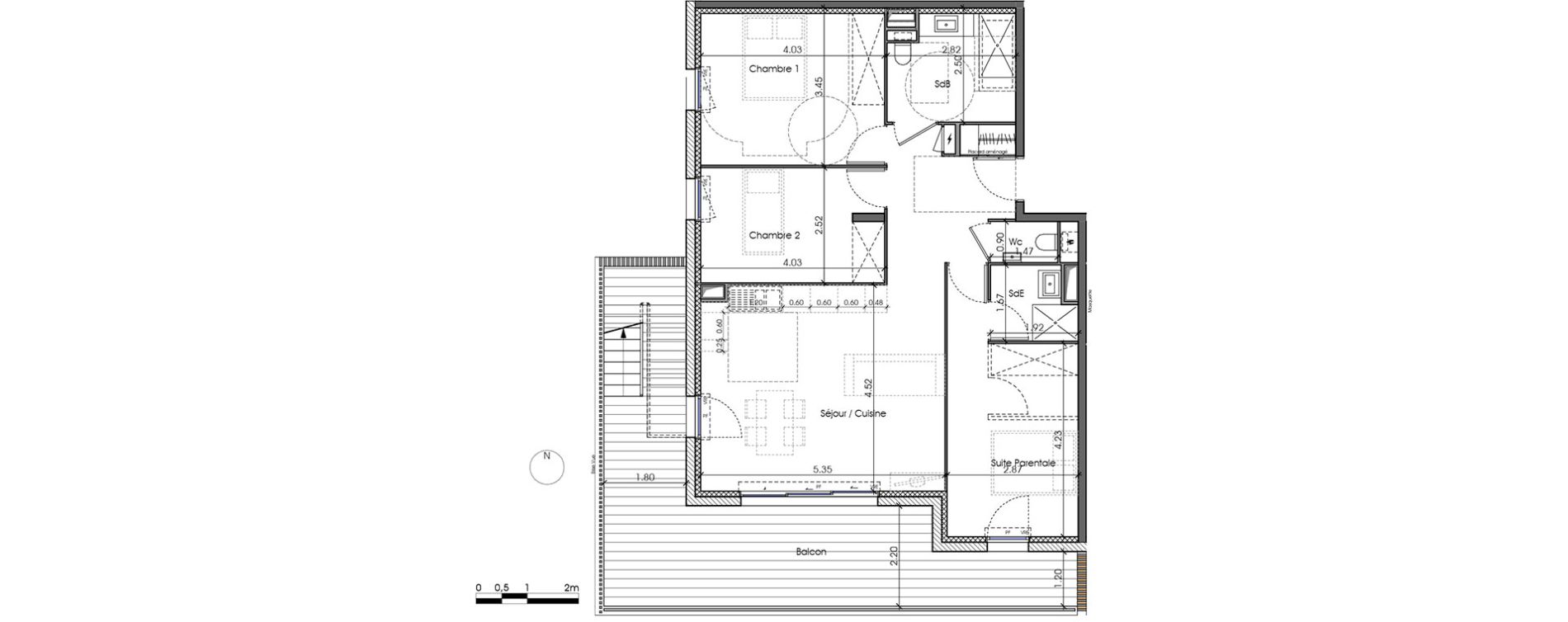 Appartement T4 de 79,91 m2 &agrave; Toulon Cap brun