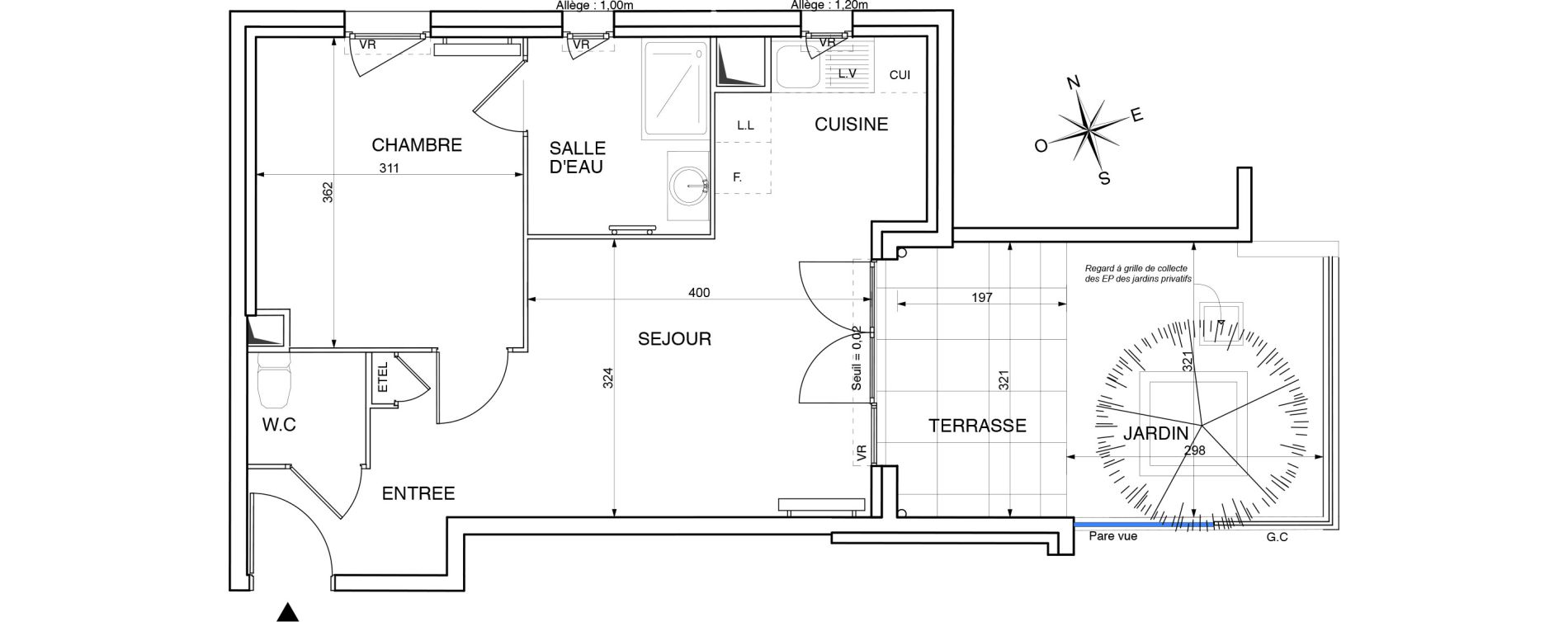 Appartement T2 de 41,55 m2 &agrave; Toulon Le jonquet