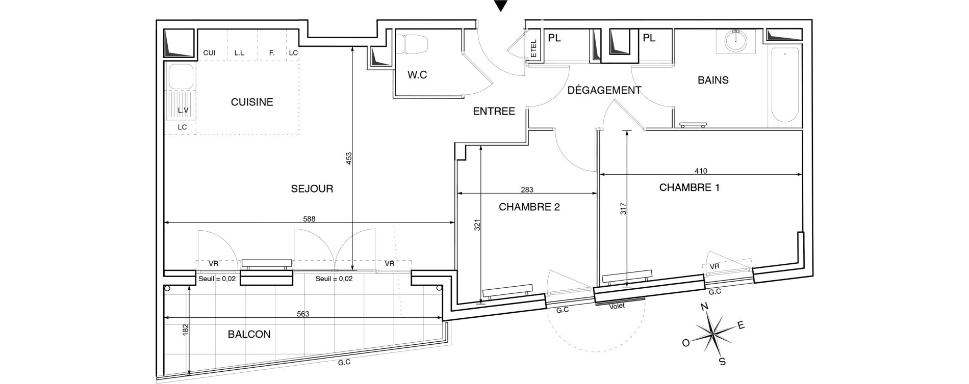 Appartement T3 de 61,28 m2 &agrave; Toulon Le jonquet