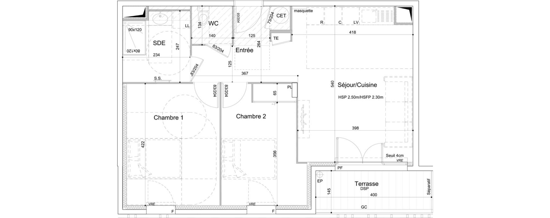 Appartement T3 de 60,72 m2 &agrave; Toulon Saint-roch