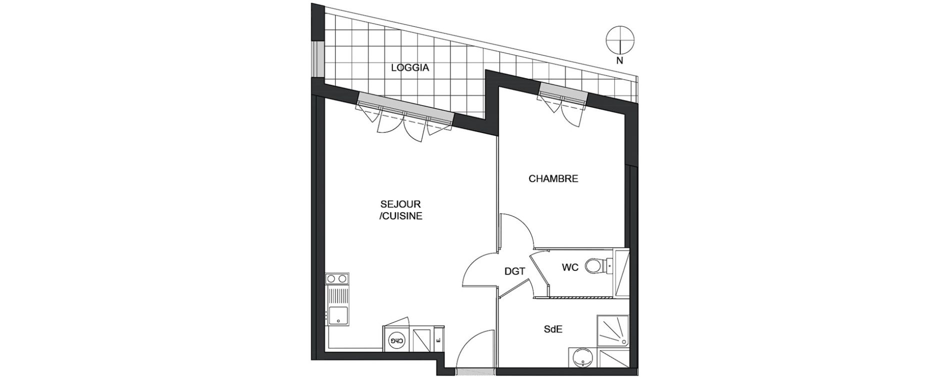 Appartement T2 de 43,26 m2 &agrave; Toulon Saint jean du var