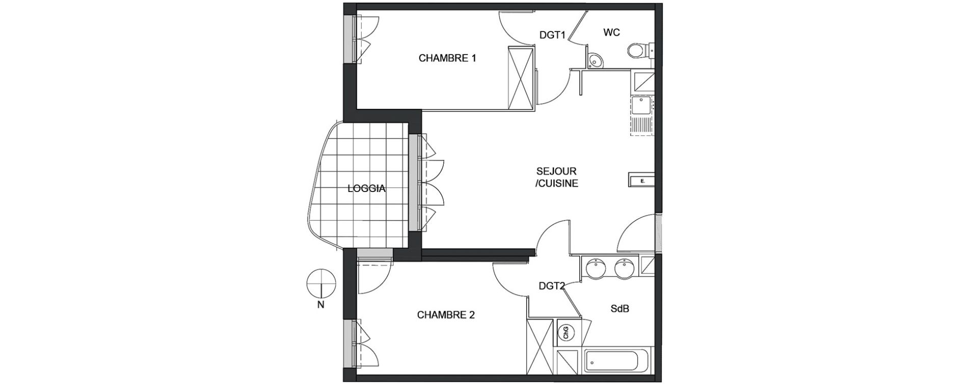 Appartement T3 de 56,33 m2 &agrave; Toulon Saint jean du var