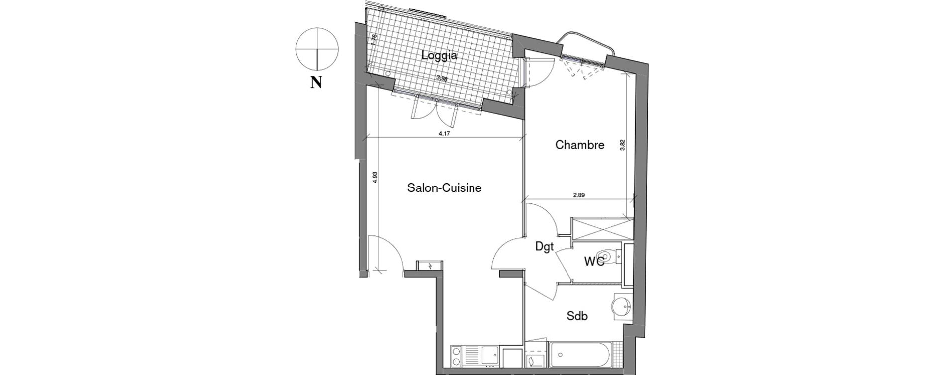 Appartement T2 de 44,88 m2 &agrave; Toulon Saint jean du var