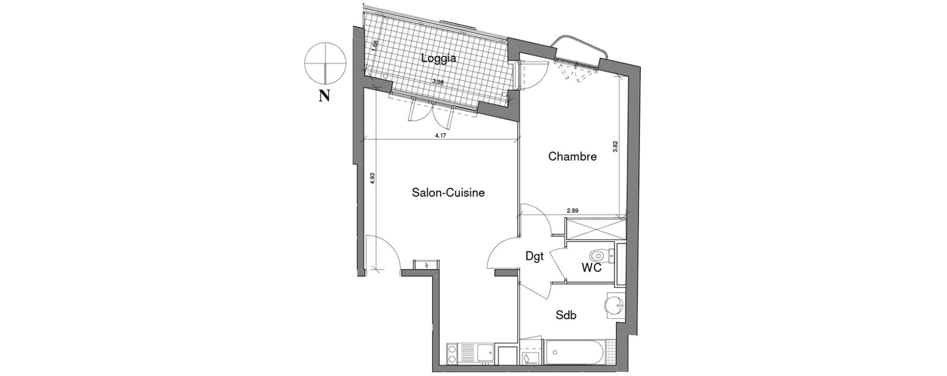 Appartement T2 de 46,30 m2 &agrave; Toulon Saint jean du var