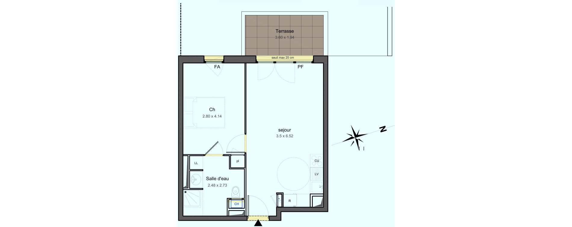 Appartement T2 de 41,20 m2 &agrave; Toulon Le faron