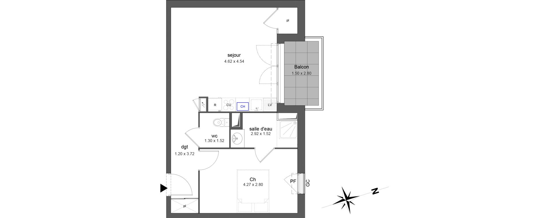 Appartement T2 de 44,90 m2 &agrave; Toulon Le faron