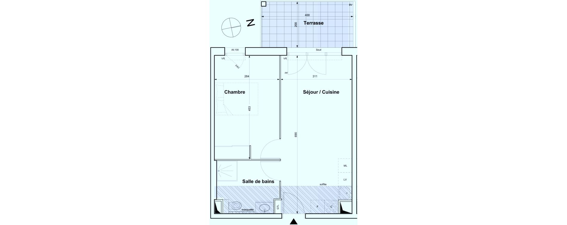 Appartement T2 de 39,90 m2 &agrave; Toulon Le faron