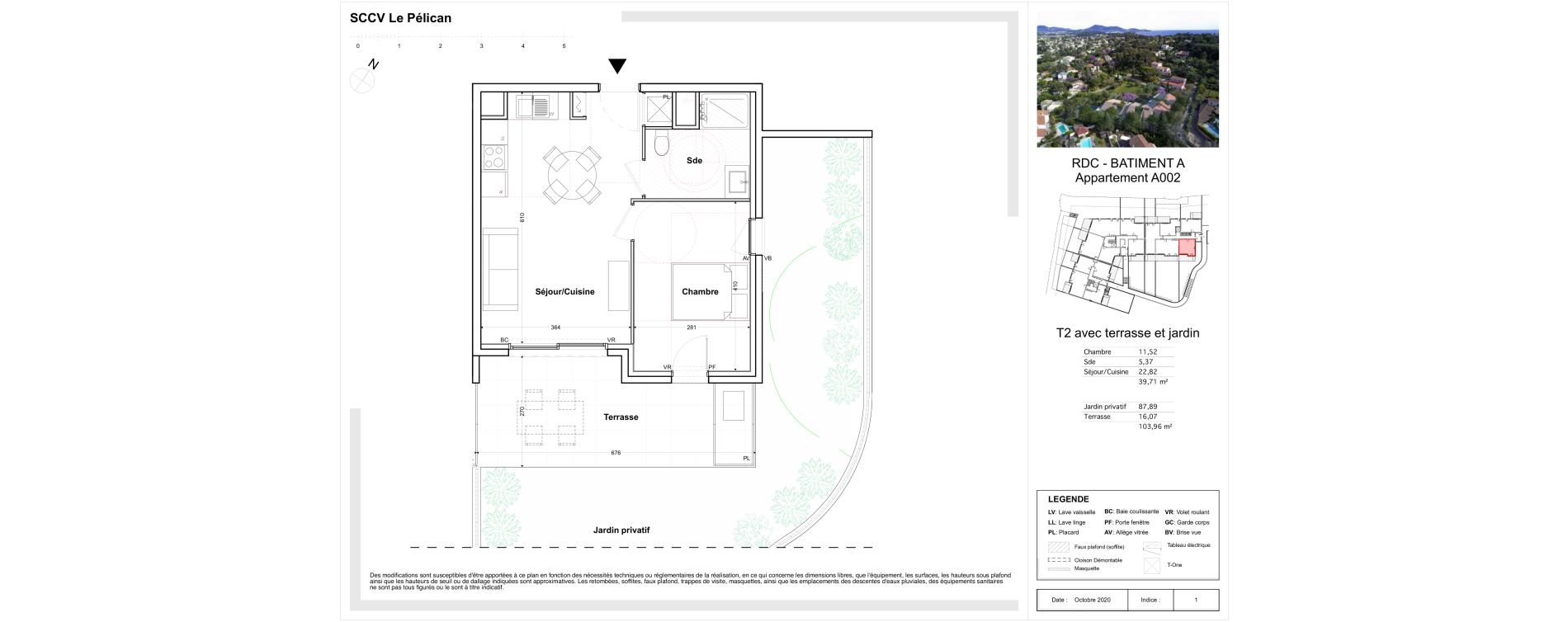 Appartement T2 de 39,71 m2 &agrave; Toulon Cap brun