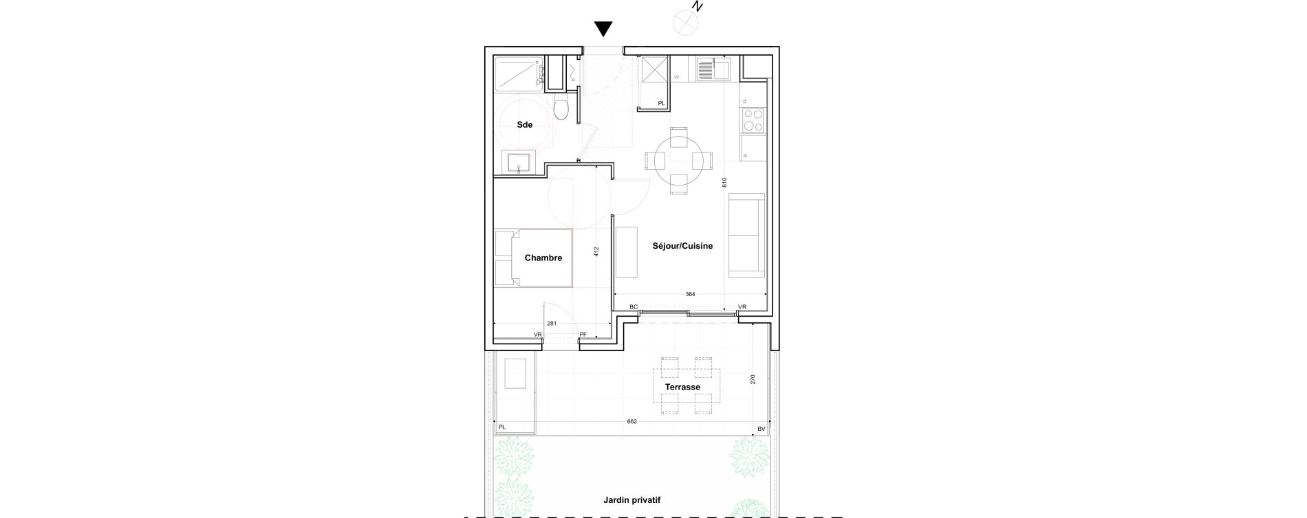 Appartement T2 de 39,69 m2 &agrave; Toulon Cap brun
