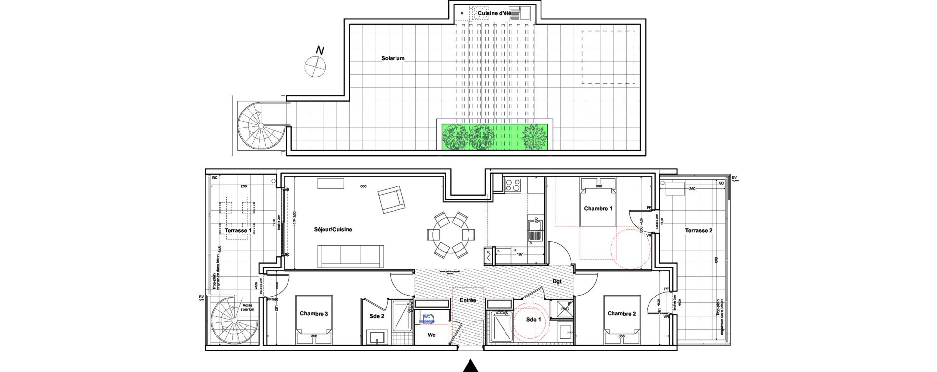 Appartement T4 de 86,75 m2 &agrave; Toulon Cap brun