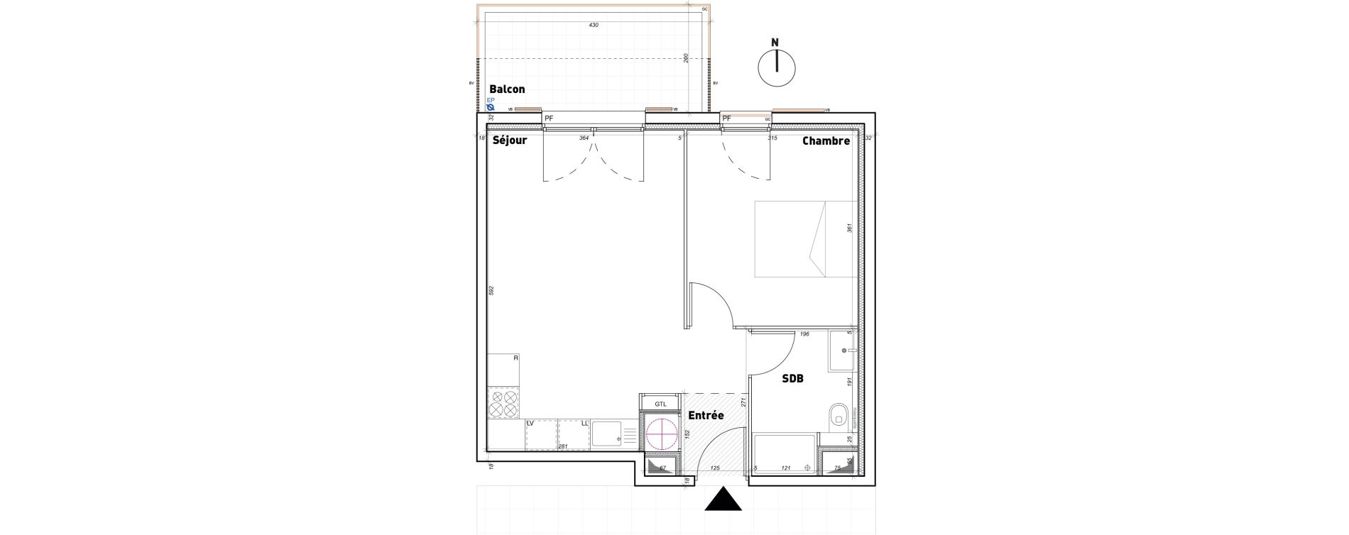 Appartement T2 de 40,50 m2 &agrave; Toulon Les bonnes herbes