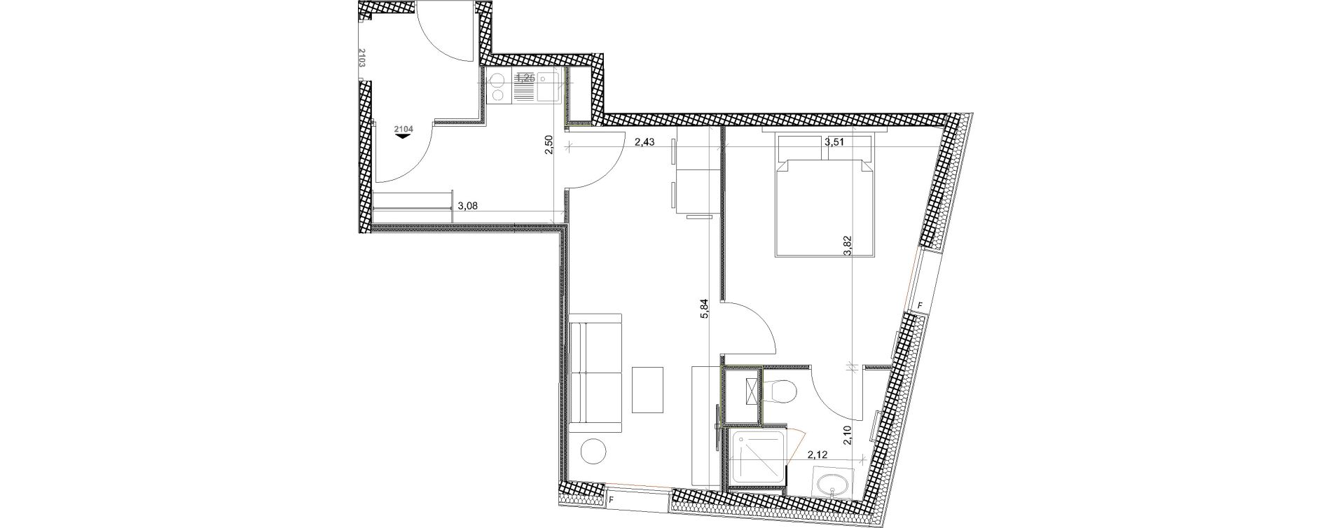Appartement T2 de 35,86 m2 &agrave; Toulon Centre